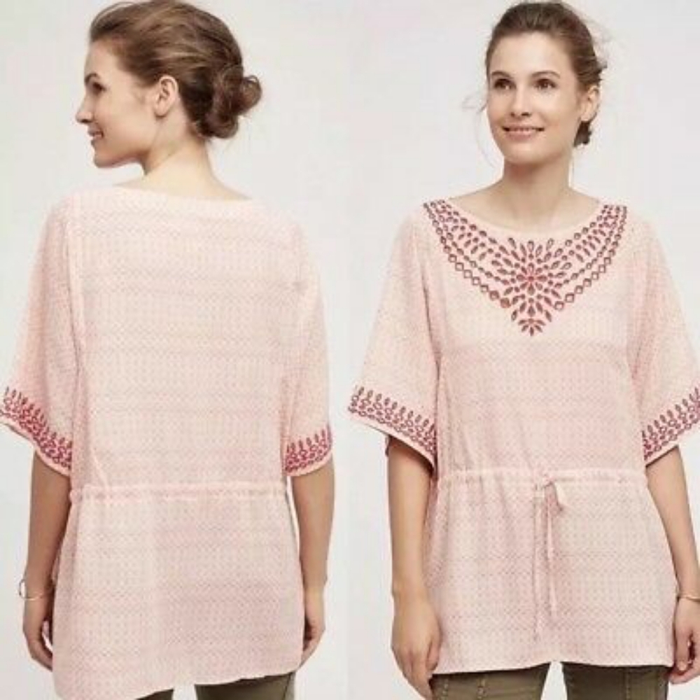 ANTHROPOLOGIE One September Pink Euphermia Top S